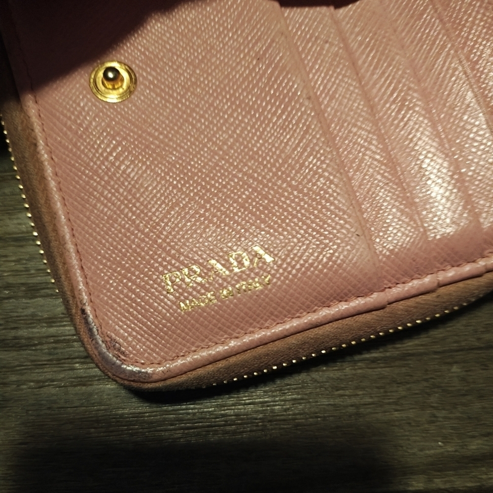 Prada Saffiano Lux Leather Compact Wallet - Picture 12 of 12